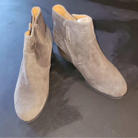Earthies Beaumont Grey Suede Leather Booties 7 - Picture 4 of 12